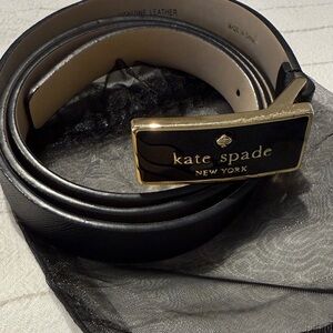 Kate Spade Black Belt with Gold Accent